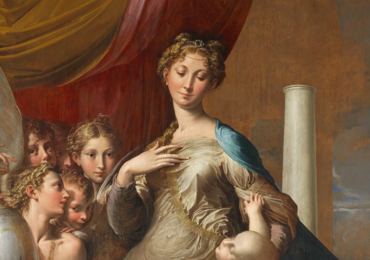 Мадонна с длинной шеей. Пармижанино, 1534-1540. Фрагмент