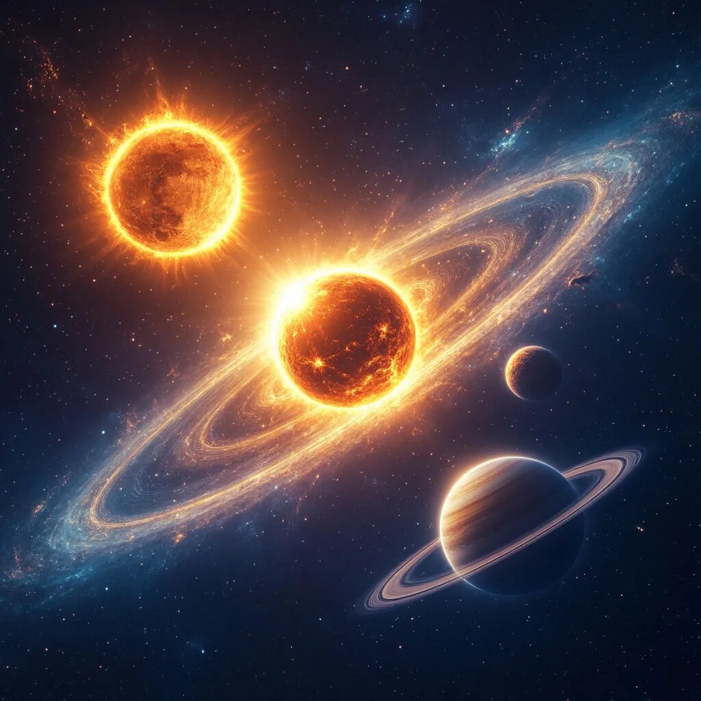 Планеты. Иллюстрация сгенерирована нейросетью