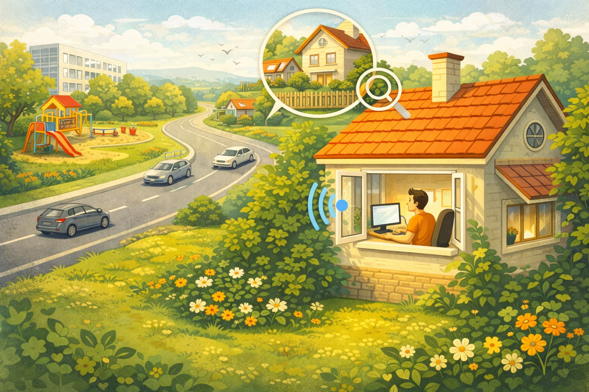 Лучше, чтобы окна рабочего кабинета не выходили на шумную улицу