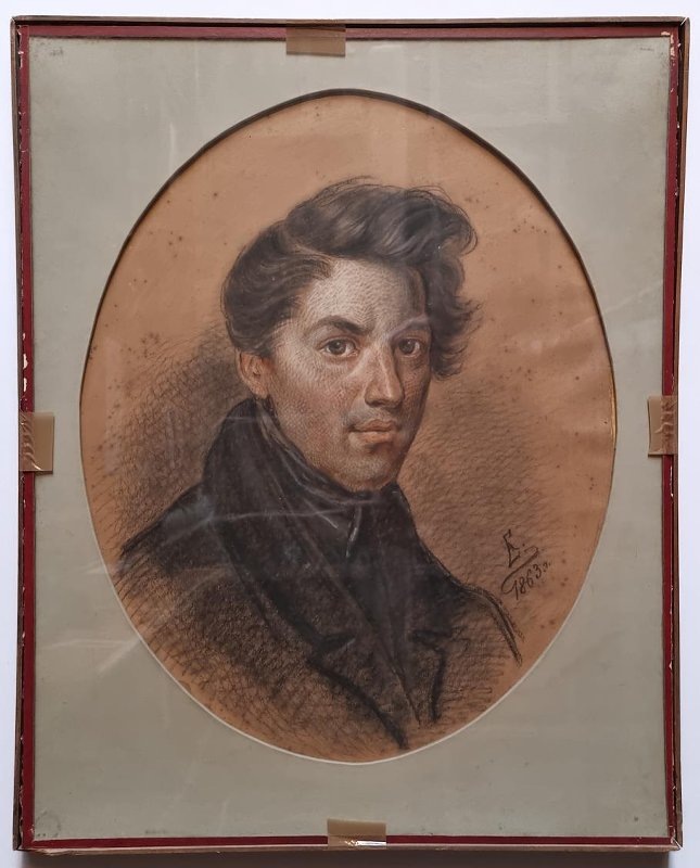 Неизвестный художник. Портрет Алексея Васильевича Тыранова (1807-1859). 1863 г. Бумага на холсте, пастель. 55х44 см (овал в свету); 68х54,5 см (с рамой). Инв. н. И II 1063. Государственный исторический музей (ГИМ). https://goskatalog.ru/portal/#/collections?id=66644528
