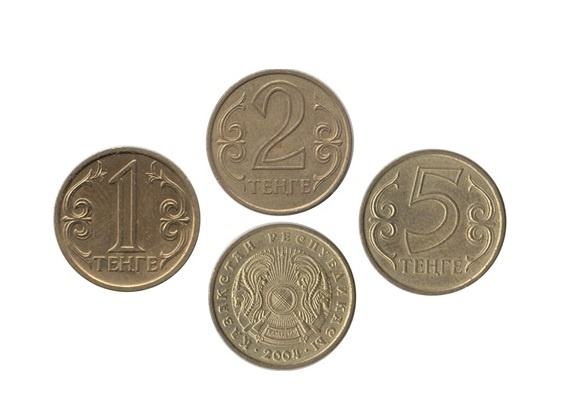 Монеты 1, 2 и 5 казахстанских тенге, выпуска 1997-2016 гг.