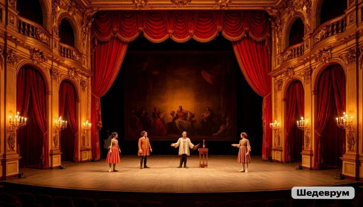 сцена освещается свечами