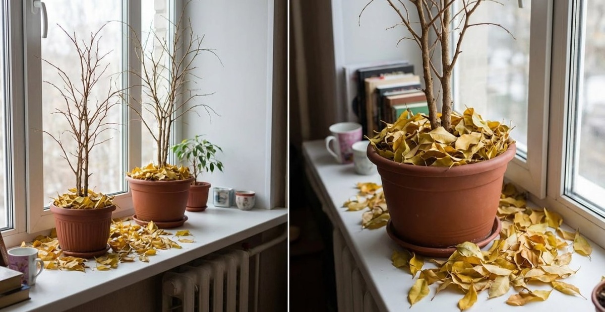 Сбросивший листья Фикус Бенджамина