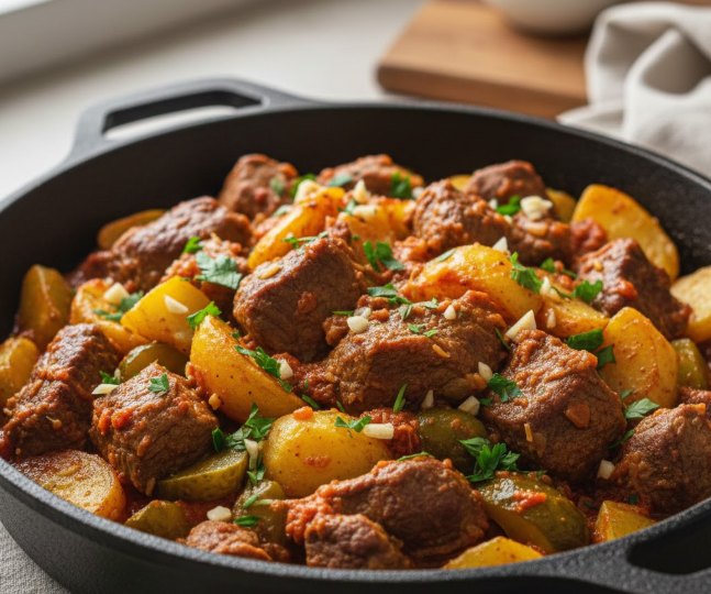 Забыла про котлеты. Готовлю азу 🍴