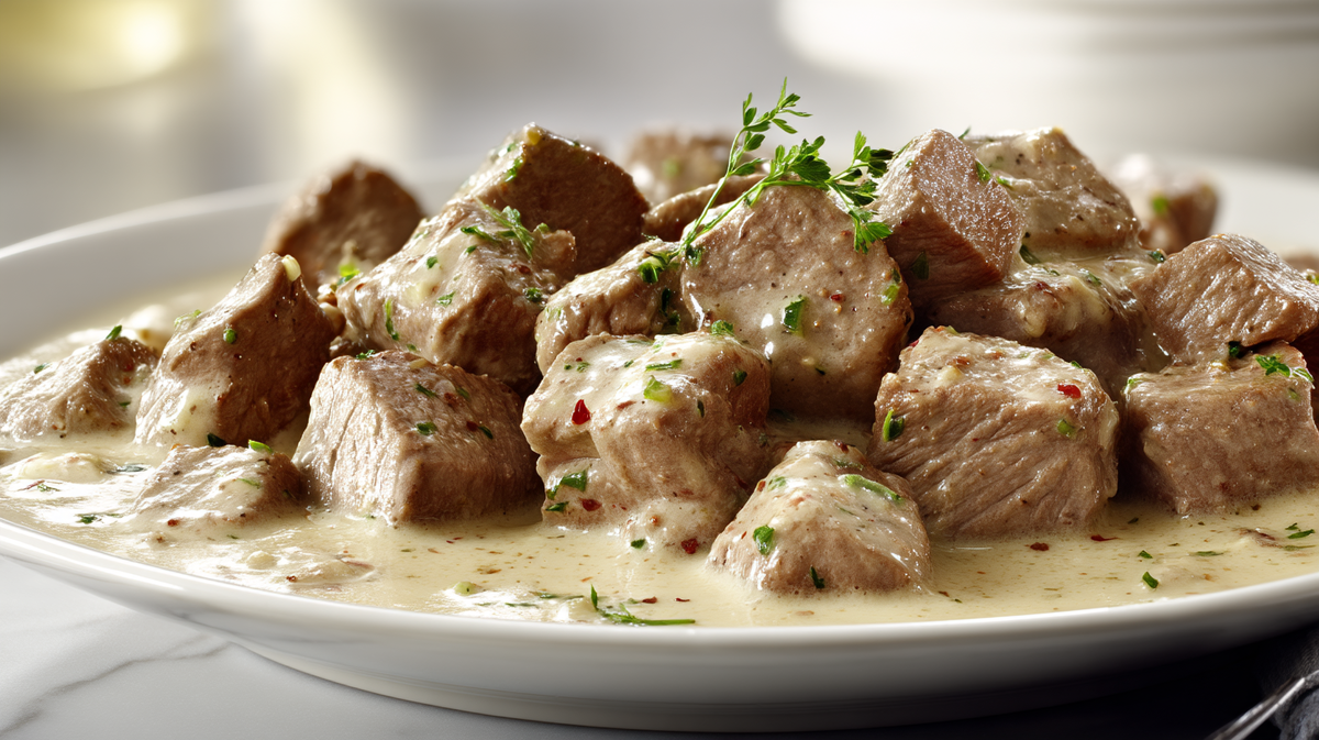 Цюрихская телятина в сливочном соусе