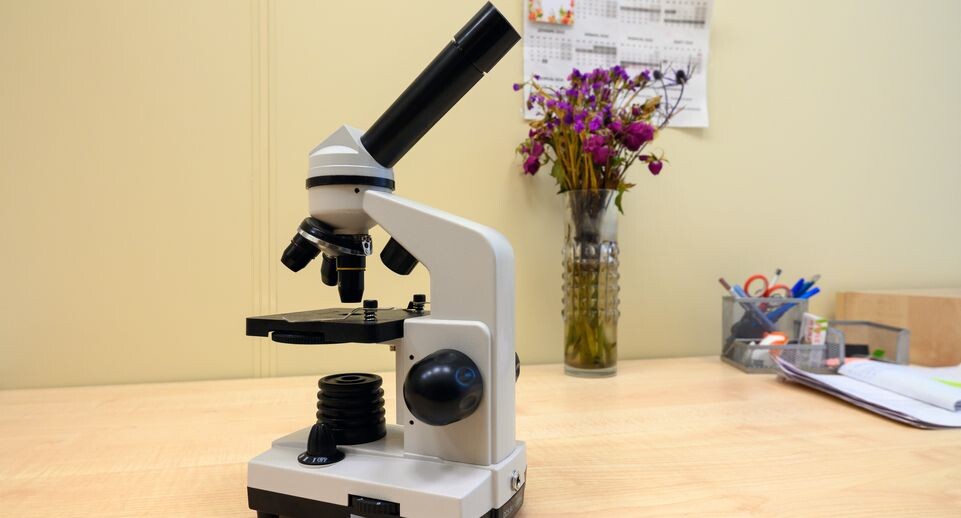    Микроскоп в учебном кабинете лицея № 14 после капитального ремонта в Щелково / Медиасток.рф