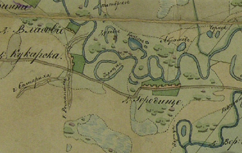 План Генерального Межевания Екатерины II . Фрагмент.