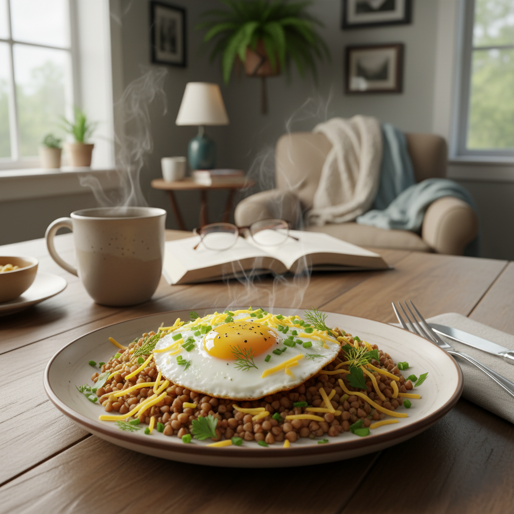 Сытный Завтрак с Гречкой, Яйцом, Сыром и Зеленью