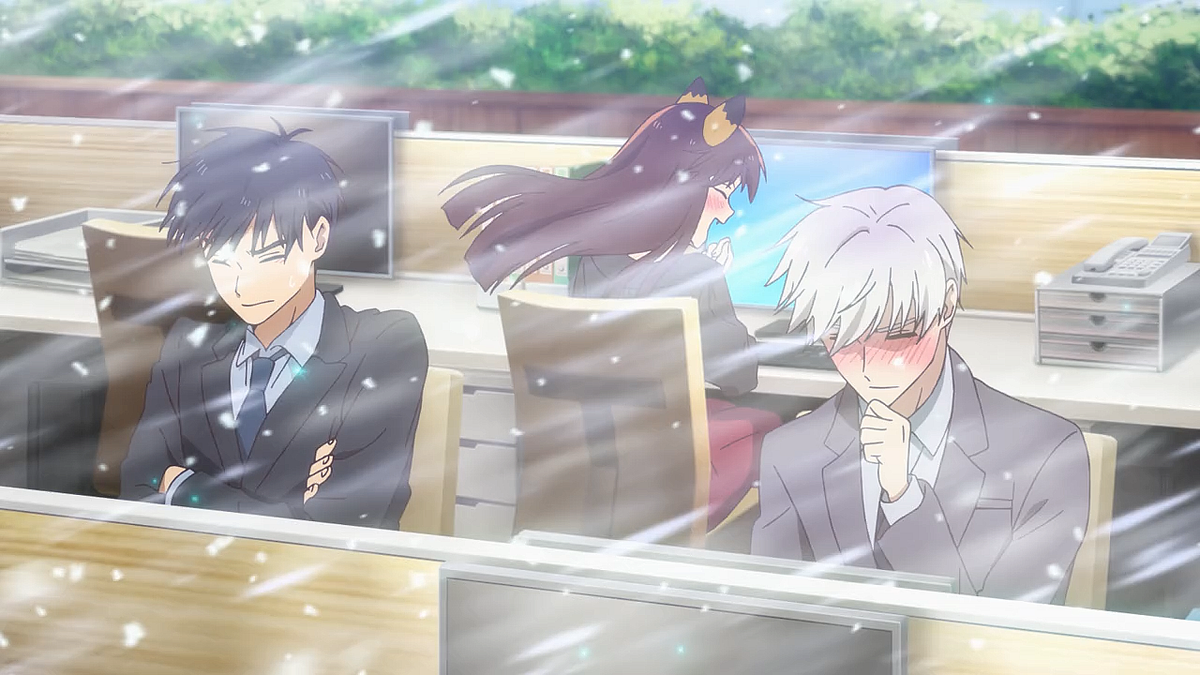 аниме "Ледяной парень и классная девушка коллега", Химуро снова вызвал снегопад и заморозил коллег