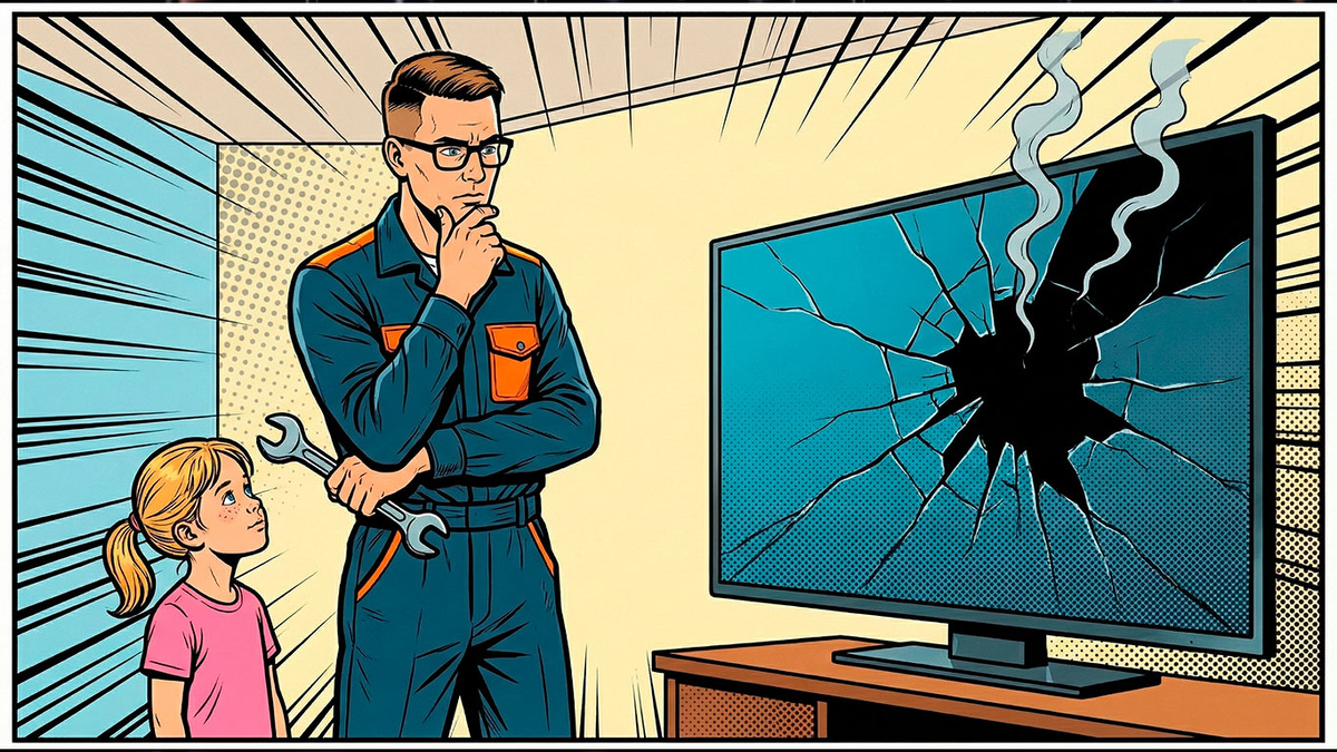 Треснул экран телевизора. Чинить или забить?