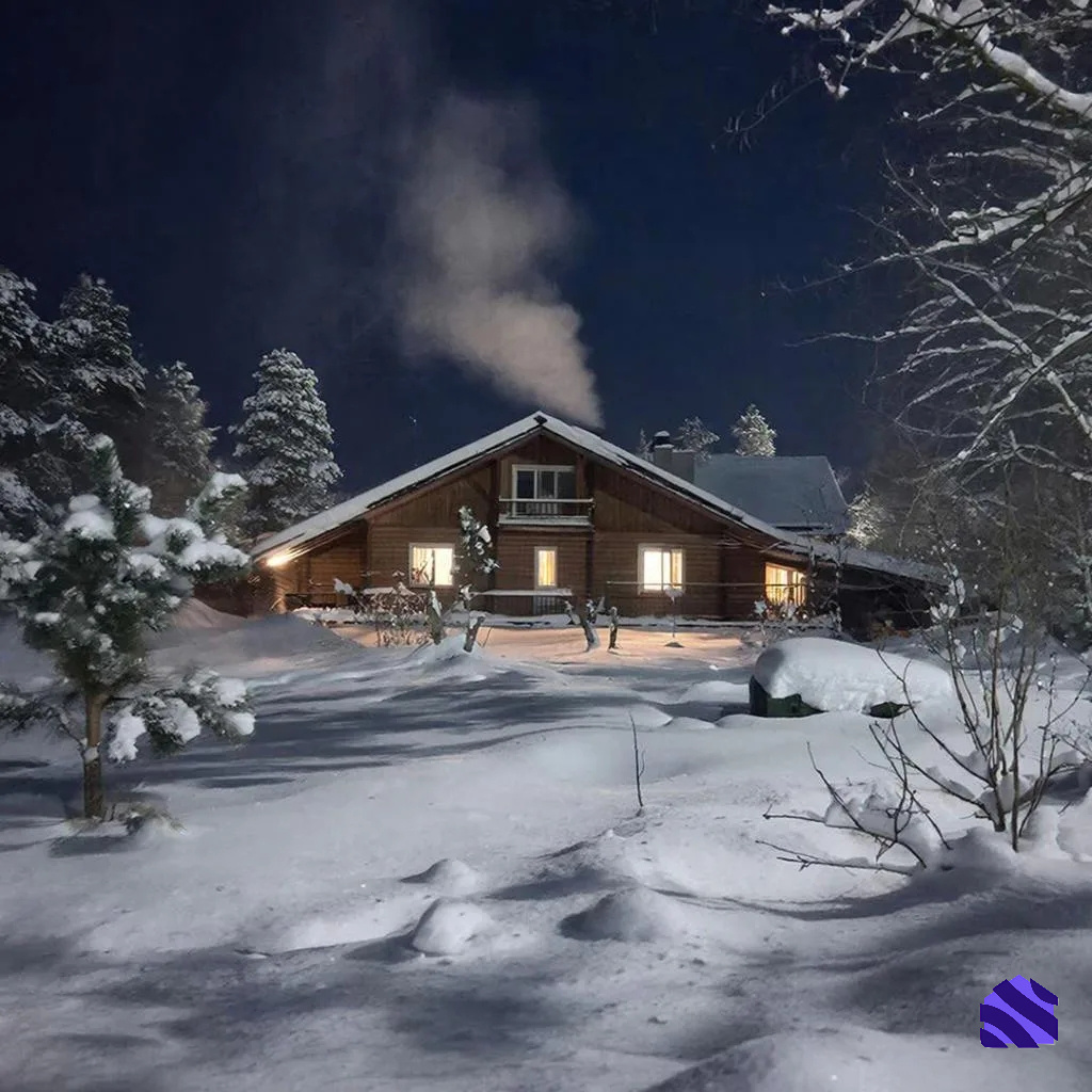 Загородный дом зимой