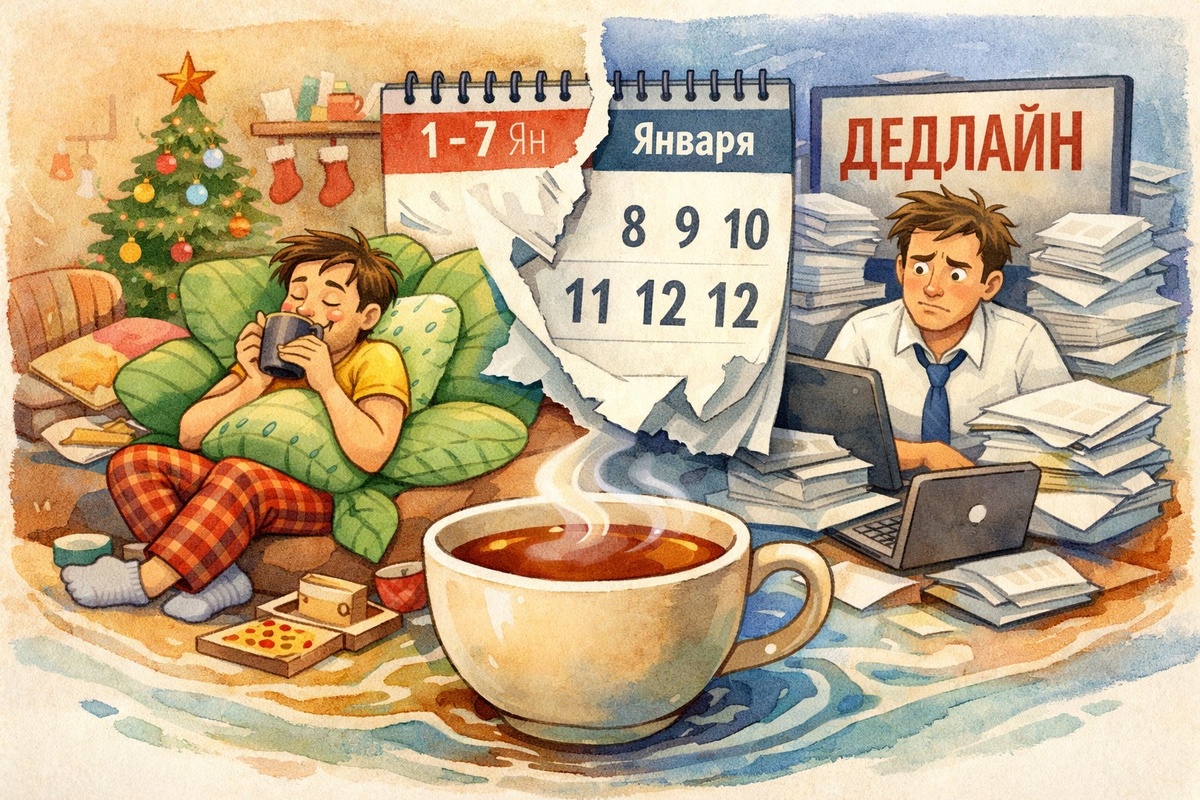 Январь - месяц контрастов для работающего россиянина. Фото: Вадим Алексеев/Нейросеть. 