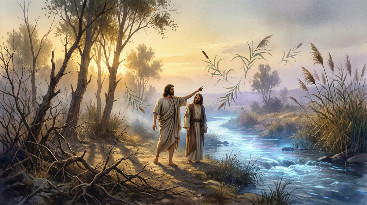Иисус у реки Иордан