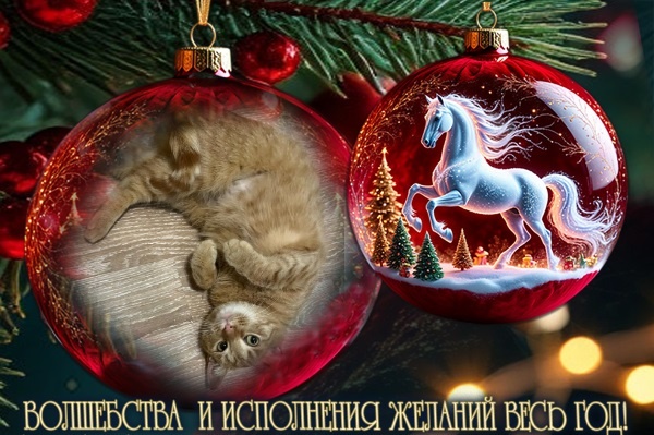 💓Рыжуля/Василиса поздравляет всех вас с Новым годом! 🎄✨