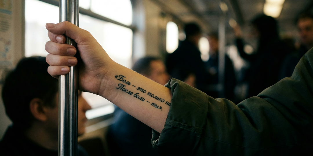 Увидел в метро свою цитату на чужой руке. А потом узнал, кого она спаслаДевушка с татуировкой