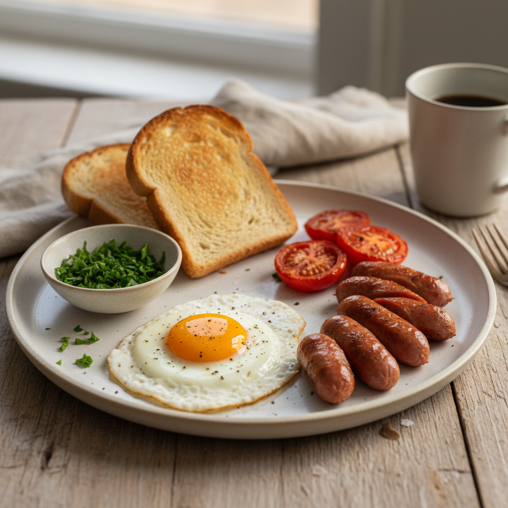 Быстрый и Вкусный Завтрак с Сосисками, Яйцами и Помидорами
