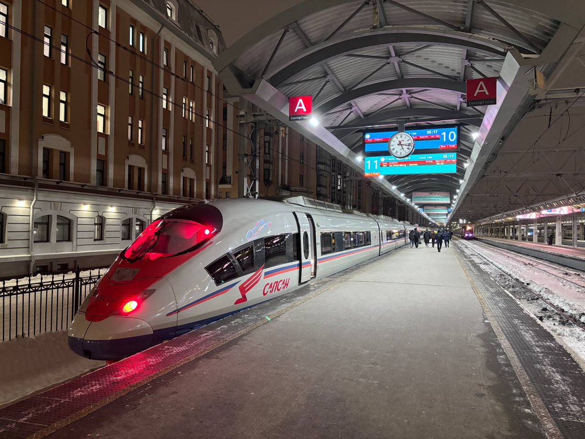 Сапсан на Московском вокзале. Фото для обложки