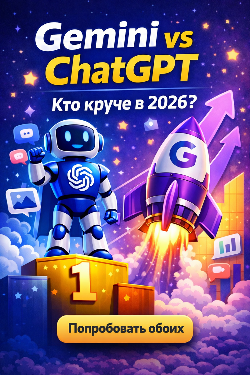 Gemini догоняет ChatGPT: кто пишет, рисует и отвечает лучше — сравнение без подписки.