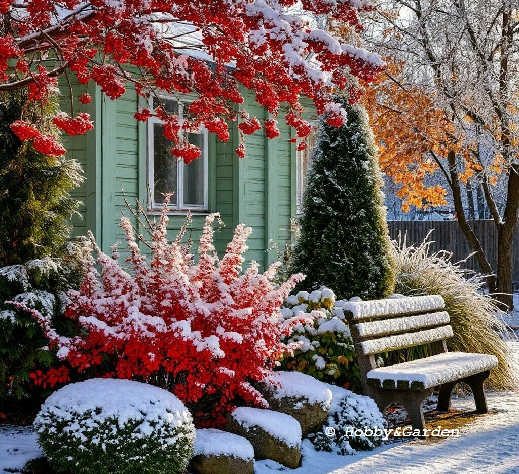 Последние звёзды в осеннем небе сада