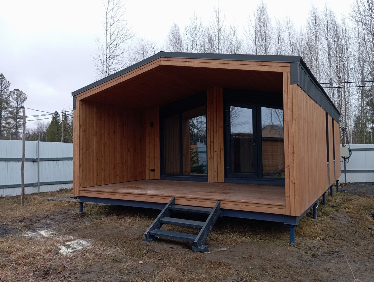 Модульный дом сс террасой