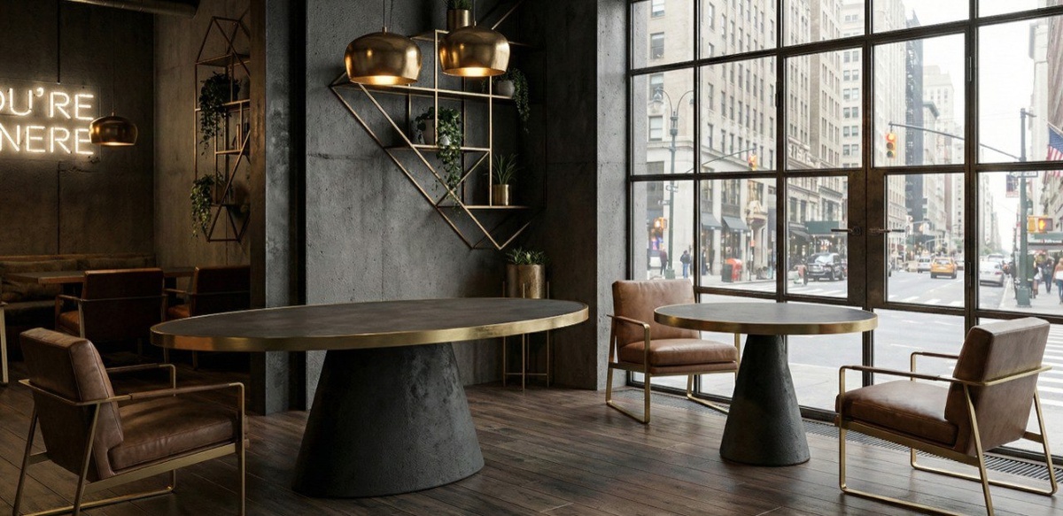 Столы из микроцемента для ресторана