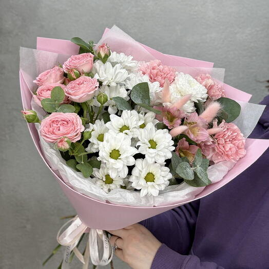 Букет нежно - розовый: Розовое вдохновение