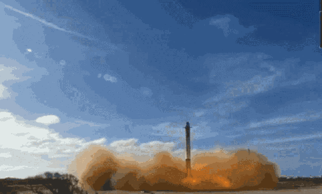 На анимации полёта ракеты видно, что она даже не оставляет следа от выхлопных газов, а потому, конечно, не может в реальности отталкиваться непосредственно от них.