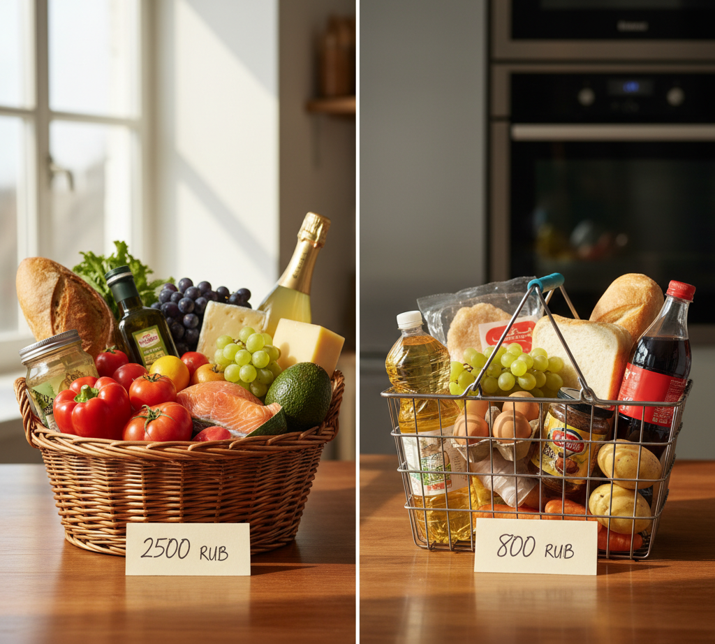 Слева — набор продуктов за 2500 рублей, справа — за 800 рублей. Вкус блюда будет одинаковым! Сегодня я научу вас этой магии экономии