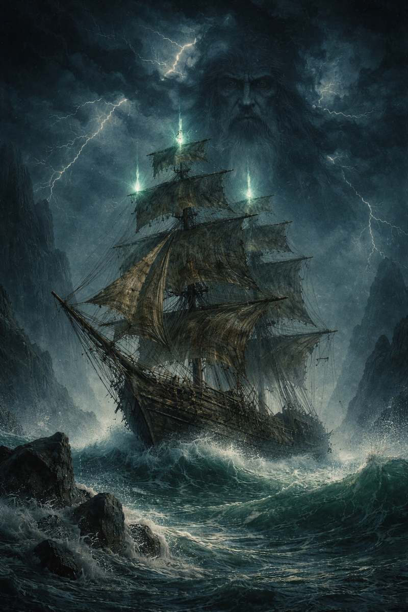 Летучий галандец, сгенерировано ИИ