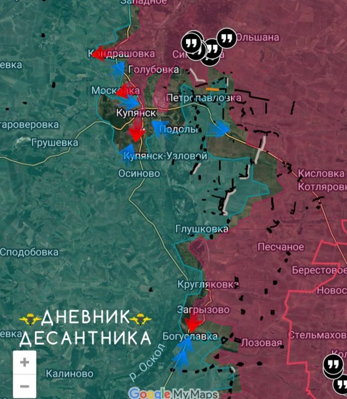    Карта СВО. Ситуация на Купянском направлении.