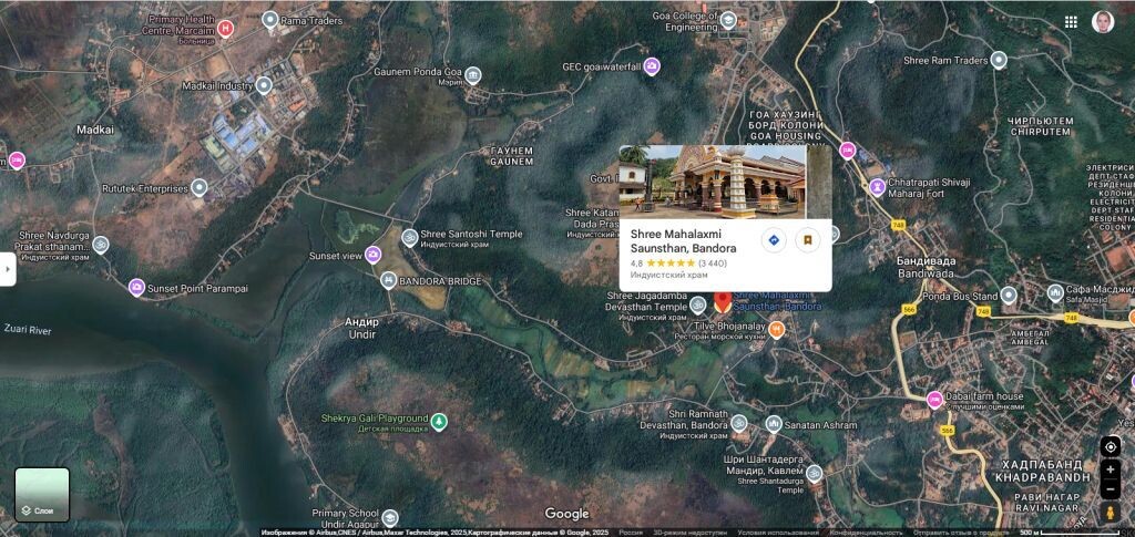 Расположение храма Шри Махалакшми на карте