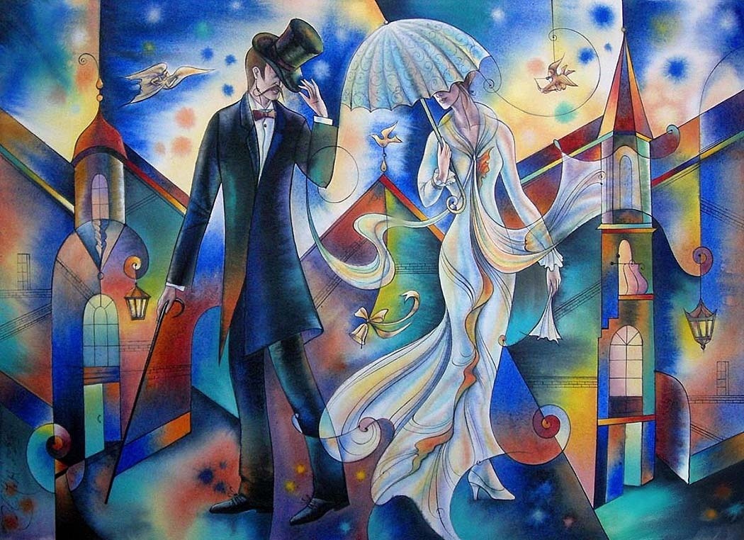 © Ирина Чеботарёва. Встреча. Бумага, акварель. 43 х 60 см. 2023.