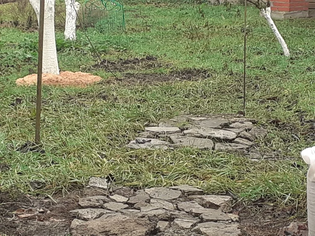 Набросок дорожки из старого асфальта