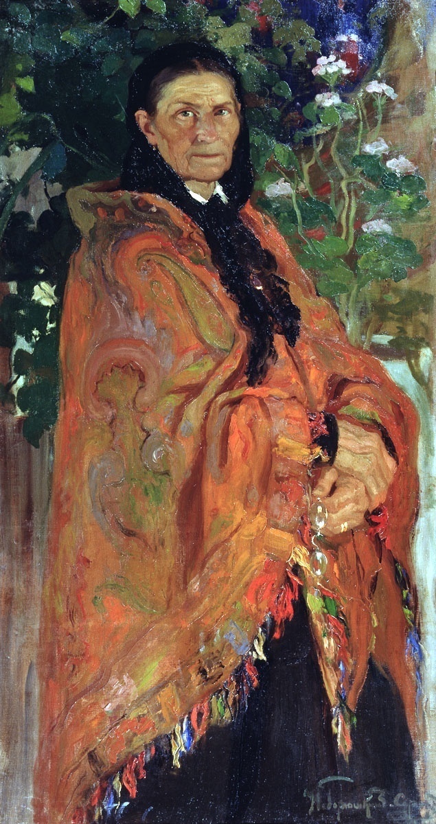 Портрет Феклы Ивановны Холдиной, матери художника, 1912, холст, масло, 132 х 70 см. Дальневосточный художественный музей, Хабаровск