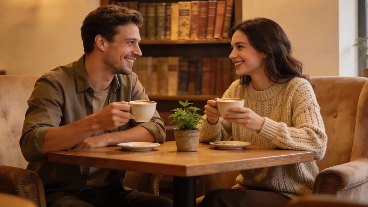 Теплое свидание с запахом капучино