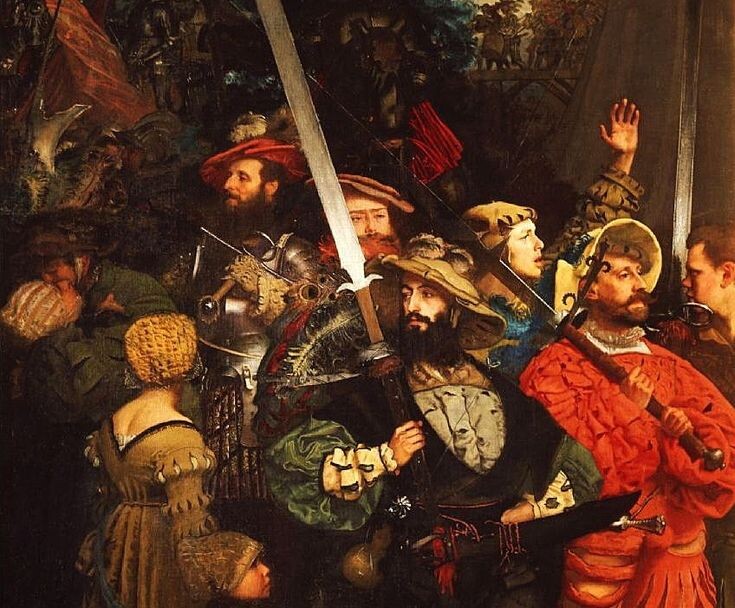 Гюстав Жан Жаке. "Ландскнехты отправляются в поход" 1868 г.