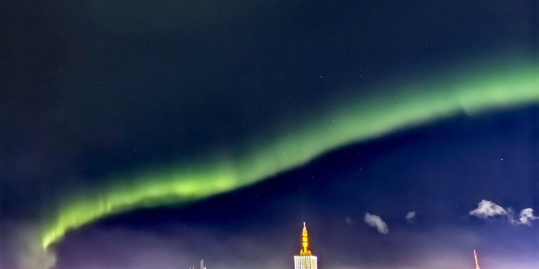 Первое яркое северное сияние в Архангельске. 11 января 2026 года