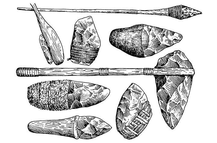 Первые колёса создавались в эпоху преобладания каменных орудий
