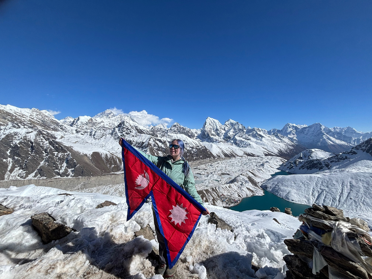 На вершине Гокио Ри (5357 м)