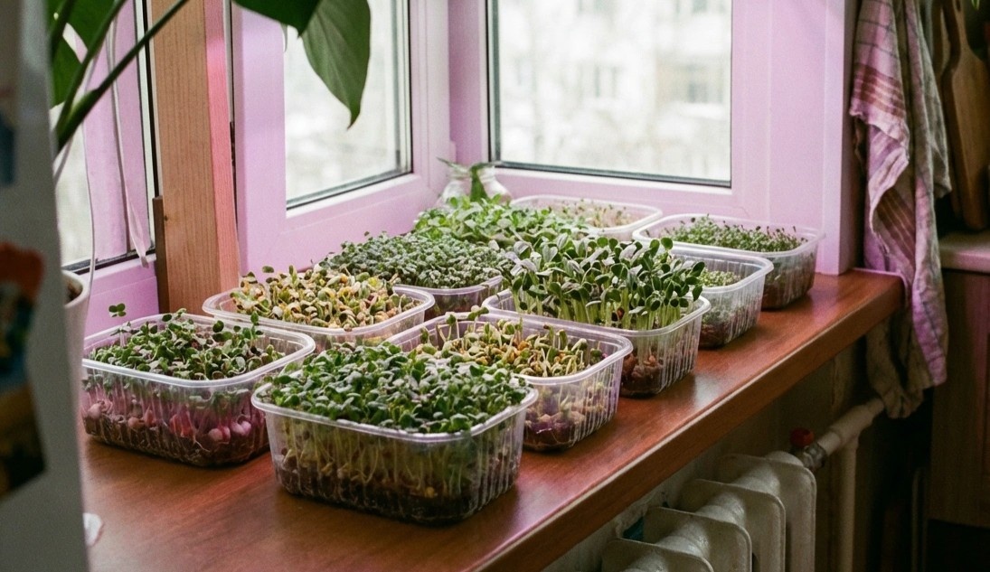 Попытка вырастить разные виды микрозелени
