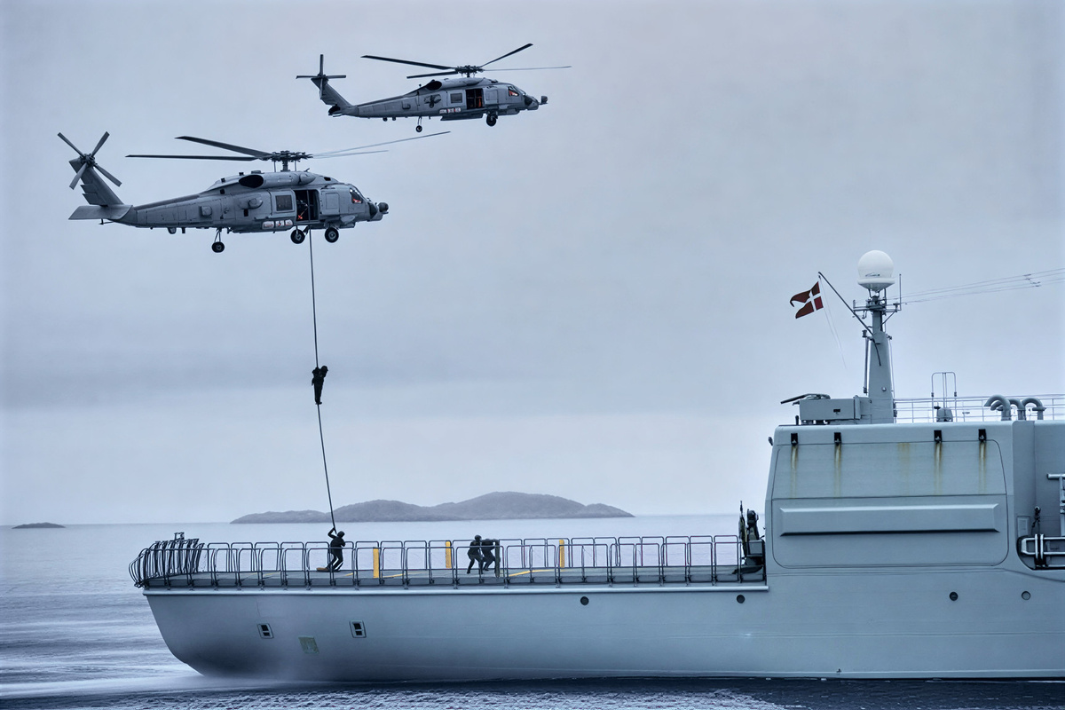 FILE - Danish military forces participate in an exercise with hundreds of troops from several European NATO members in the Arctic Ocean in Nuuk, Greenland, Sept. 15, 2025. (AP Photo/Ebrahim Noroozi, File)