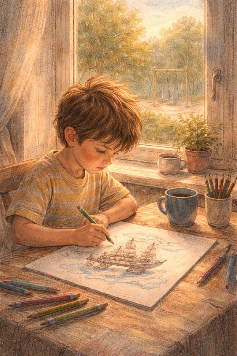 Судя по иллюстрации, Вася - художник архитектор, даже я такой корабль нарисовать не сумею ))))