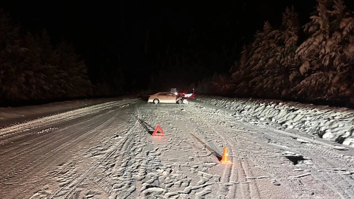    ДТП с Toyota и Hyundai на трассе Сургут — Салехард 11 января. Фото: пресс-служба Госавтоинспекции ЯНАО