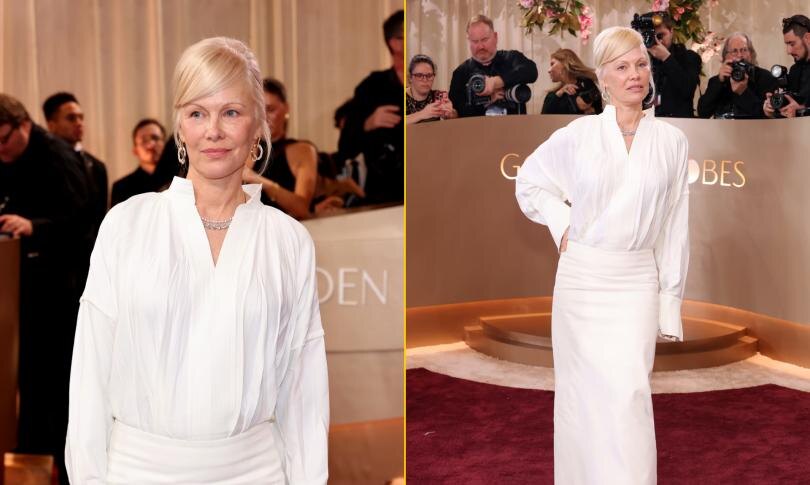    Источник: Getty Images | Памела Андерсон на красной дорожке Золотой глобус