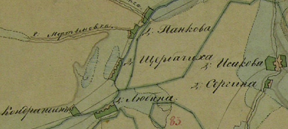 План Генерального Межевания Екатерины II . Фрагмент.