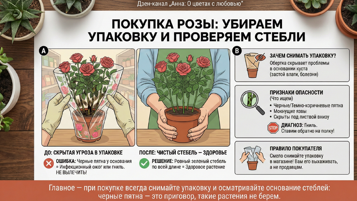 Убираем упаковку и проверяем стебли