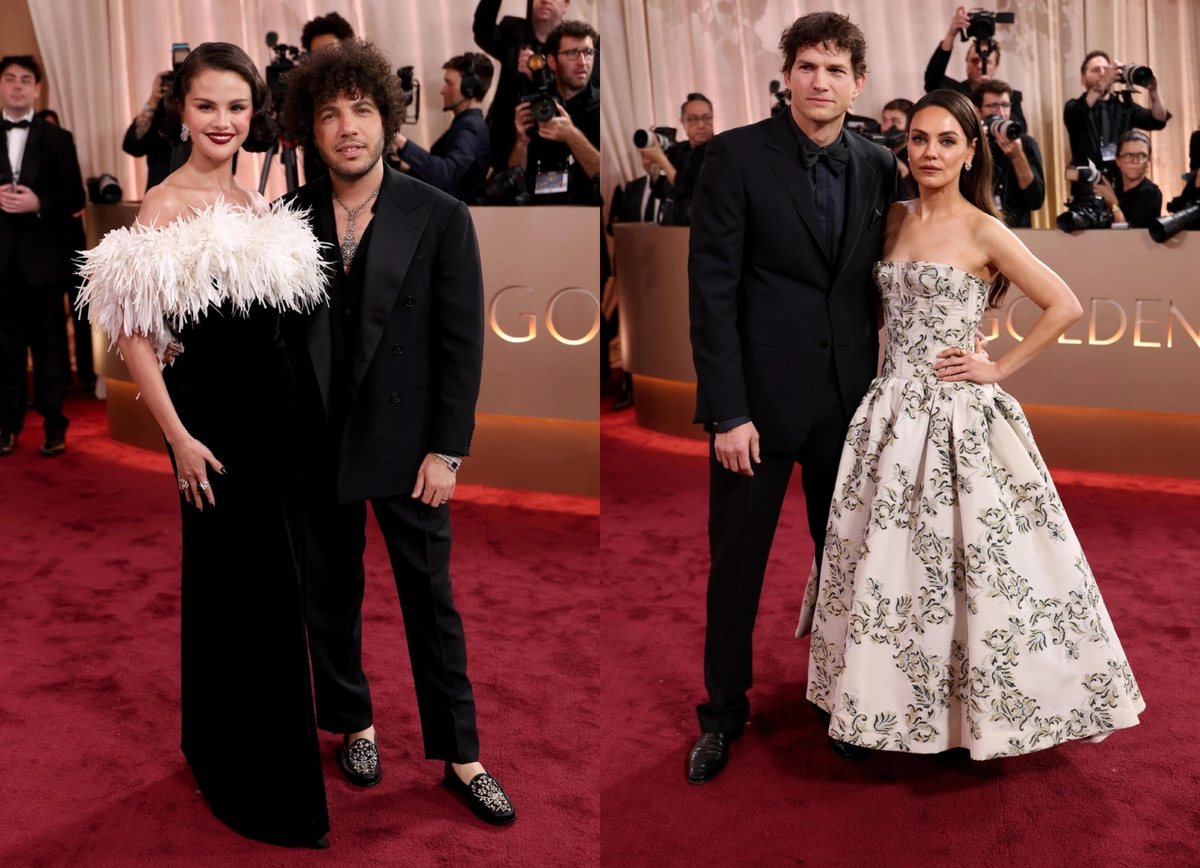 Селена Гомес с с Бенни Бланко и Мила Кунис с Эштоном Кутчером