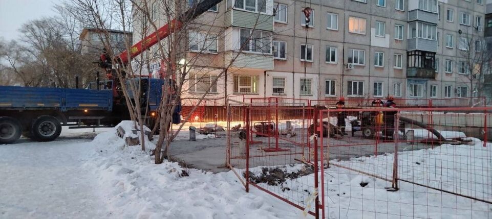    Авария на теплосетях в Рубцовске. Источник: t.me/SGC_rub
