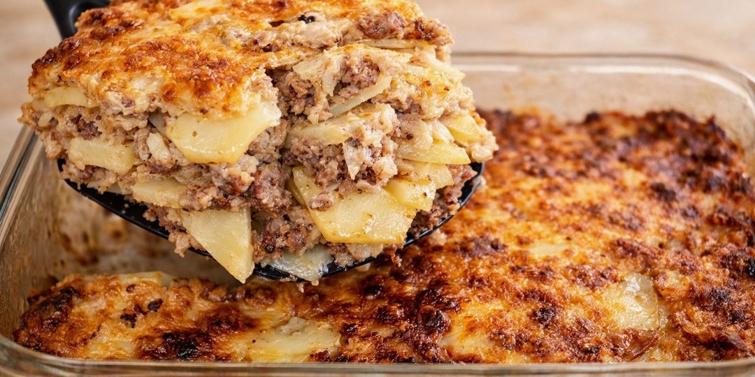 Картофельная запеканка с фаршем в духовке — сытный домашний рецепт с нежным соусом