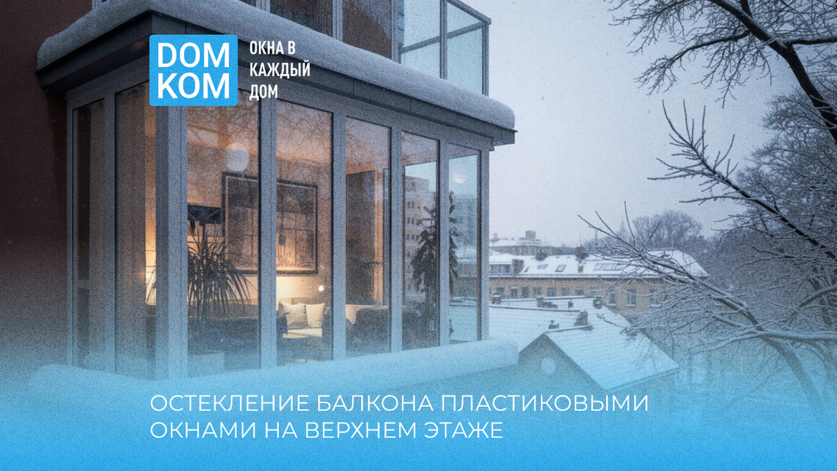 Остекление балкона пластиковыми окнами на верхнем этаже: особенности и решения